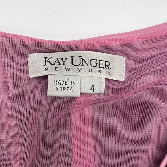 Kay Unger Women Black pink Party/cocktail Dress size 4 lined - Picture 5 of 7